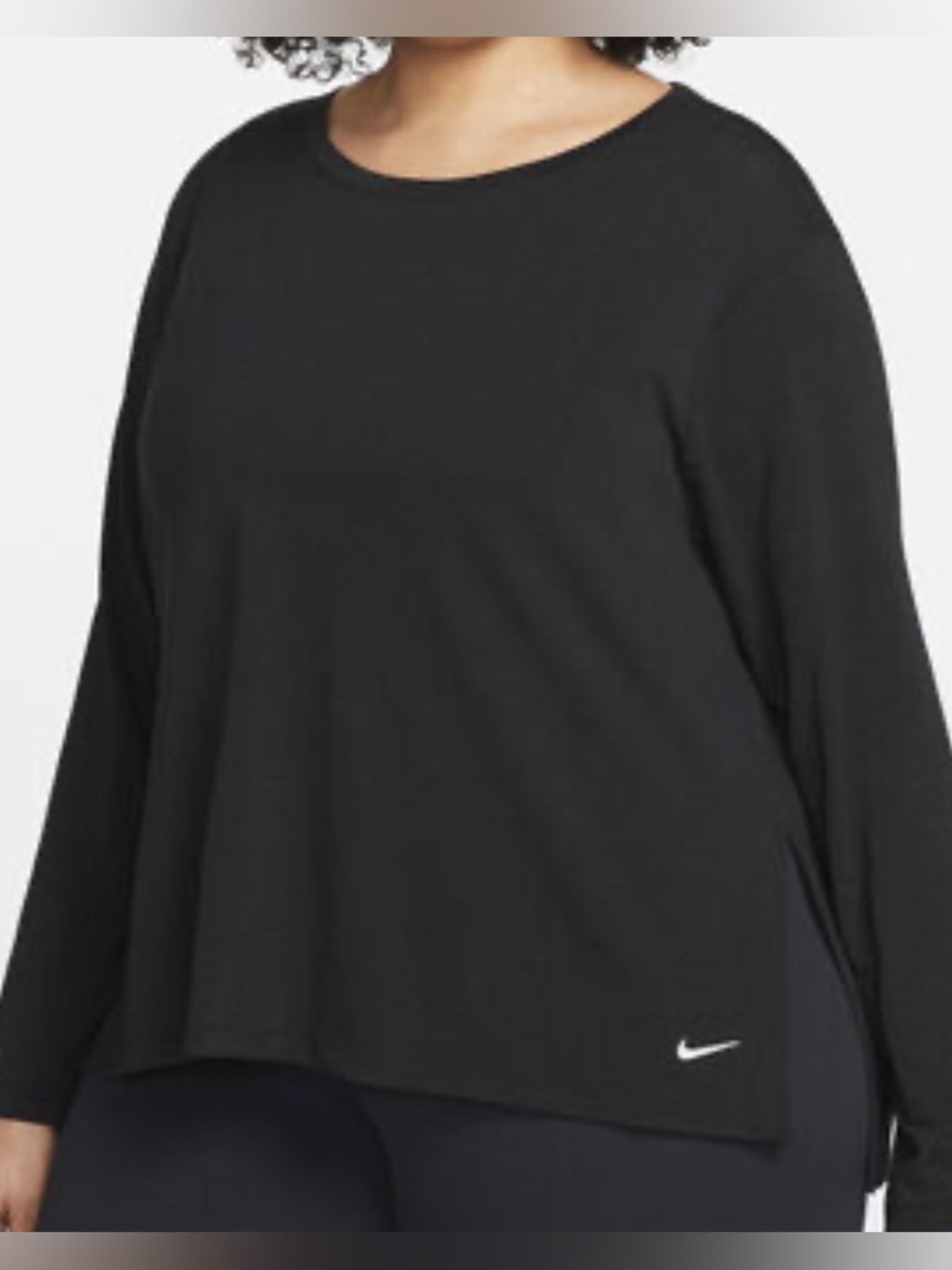 Nike Yoga Dri-FIT Women's Long-Sleeve Top Black Plus Size 1X EUC